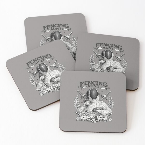 Item preview, Fencing Aunt – One Tough Lady (Vintage Black & White Fencer Design) designed and sold by ChillCharmStudio.