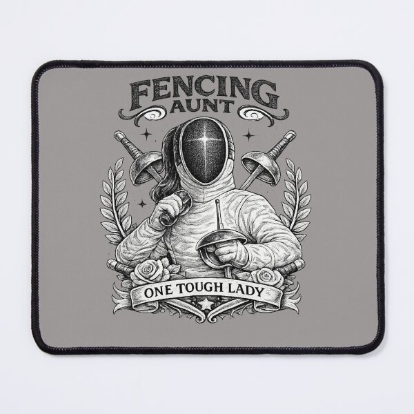 Item preview, Fencing Aunt – One Tough Lady (Vintage Black & White Fencer Design) designed and sold by ChillCharmStudio.