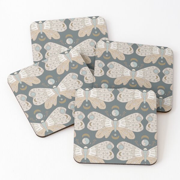 Item preview, Bohemian Butterflies celestial dark blue and beige designed and sold by pholiumsigma_design.