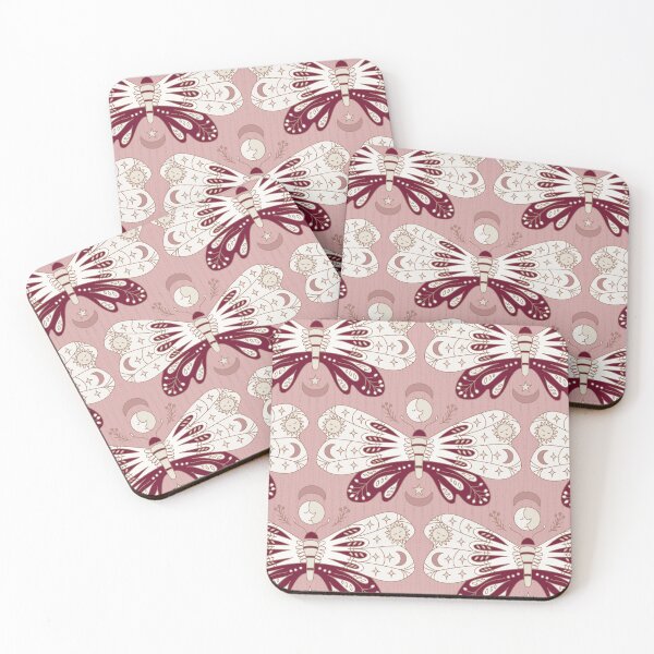 Item preview, Bohemian Butterflies celestial dark red and pink designed and sold by pholiumsigma_design.