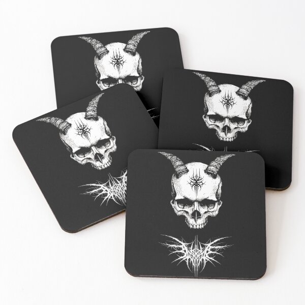 Item preview, Black Metal Horned Skull  designed and sold by Velvet Vulcan Art.