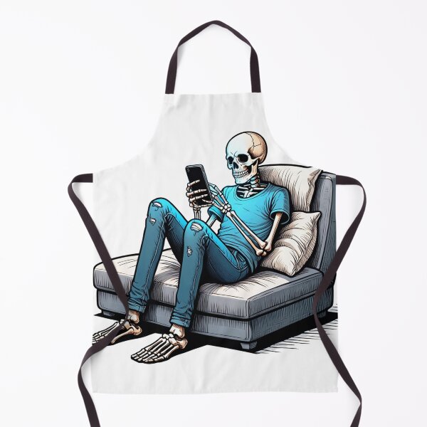 Item preview, Skeleton Doomscrolling on Phone designed and sold by Retrics Studio.