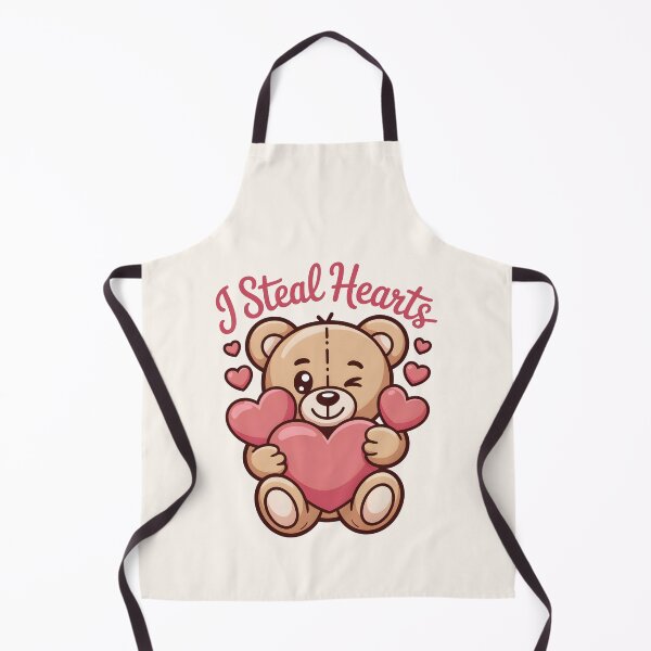 Item preview, I Steal Hearts – Cute Kawaii Teddy Bear Holding Heart  Valentine Illustration designed and sold by NaturEdeN.