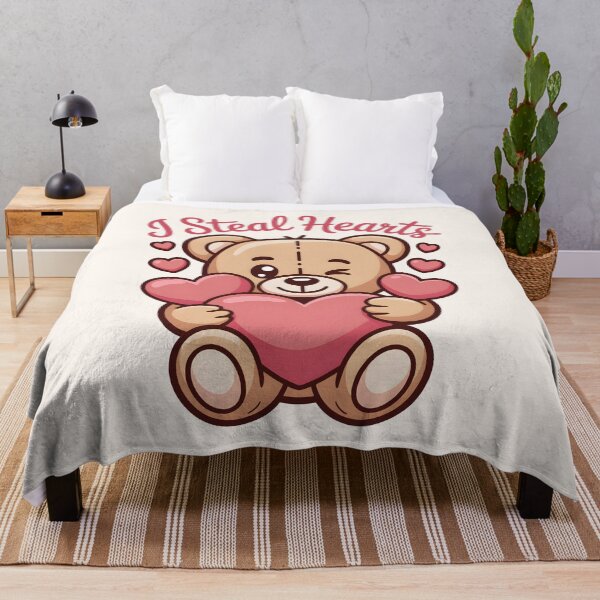 Item preview, I Steal Hearts – Cute Kawaii Teddy Bear Holding Heart Valentine Illustration designed and sold by NaturEdeN.