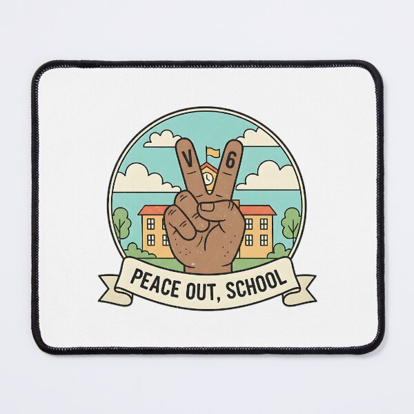 Item preview, Retro Peace Out School Graduation Badge Art designed and sold by Silent Watch Threads..