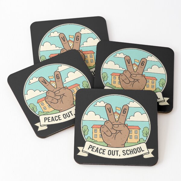 Item preview, Retro Peace Out School Graduation Badge Art designed and sold by Silent Watch Threads..