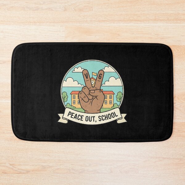 Item preview, Retro Peace Out School Graduation Badge Art designed and sold by Silent Watch Threads..