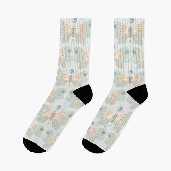 Item preview, Bohemian Butterflies celestial dark pastel mint green designed and sold by pholiumsigma_design.