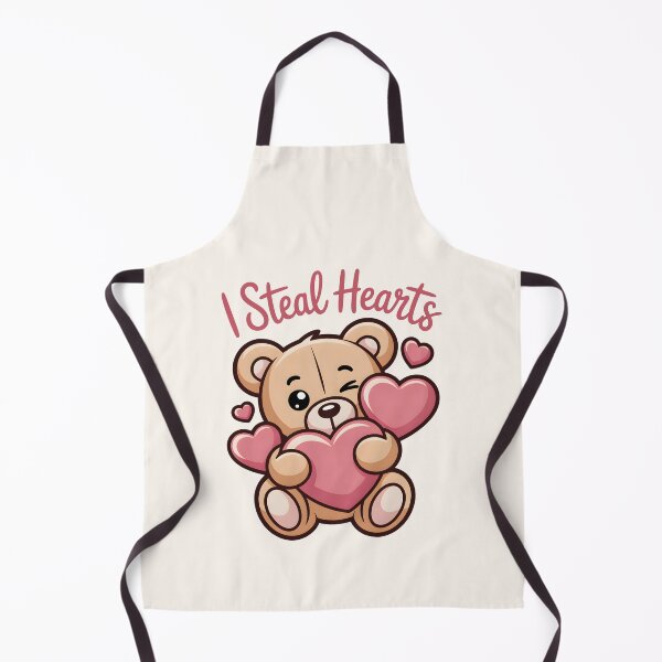Item preview, Heart Thief – Cute Kawaii Teddy Bear Holding Heart  Valentine Illustration designed and sold by NaturEdeN.