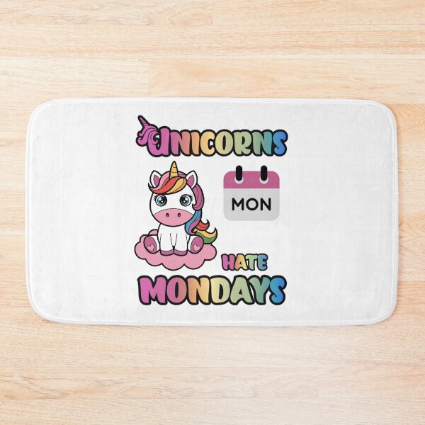 Item preview, Unicorns Hate Mondays Funny Fantasy Quote designed and sold by CleanDecor.