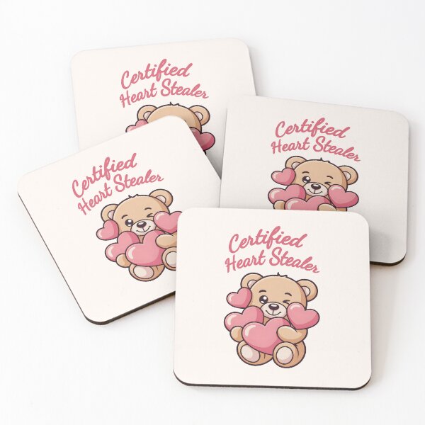 Item preview, Certified Heart Stealer – Cute Kawaii Teddy Bear Holding Heart  Valentine Illustration designed and sold by NaturEdeN.
