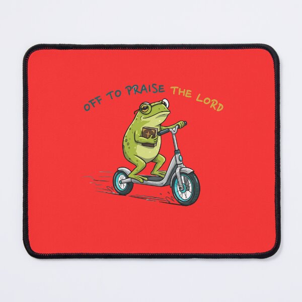Item preview, Off To Praise The Lord Frog - Funny Christian Meme Graphic designed and sold by BANKACEM.STORE.
