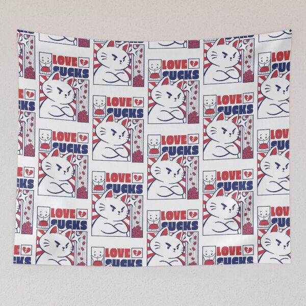 Item preview, Love Sucks White Kitty designed and sold by Inkspiritual.