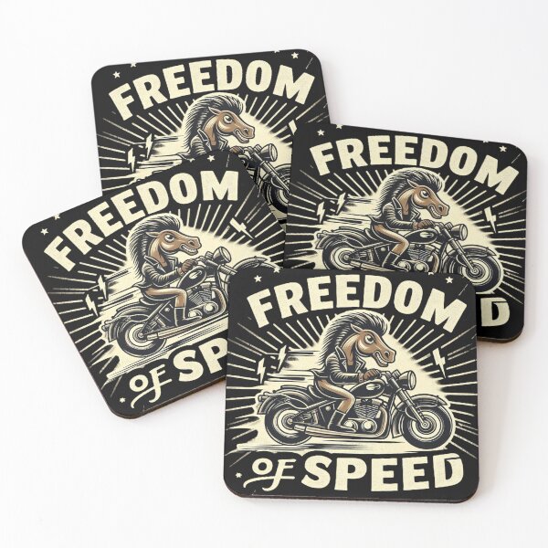 Item preview, Freedom of Speed Horse - Retro Vintage Motorcycle Biker designed and sold by Zoo-Moo.
