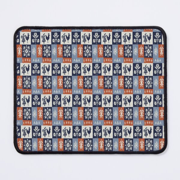 Item preview, Scandinavian Folk Art Pattern Print – Rustic Nordic Rooster & Floral Design designed and sold by PixelPopsShop.