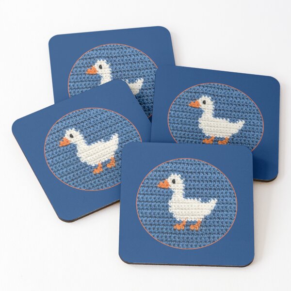 Item preview, Cute White Crochet Goose Blue designed and sold by TackyTime.