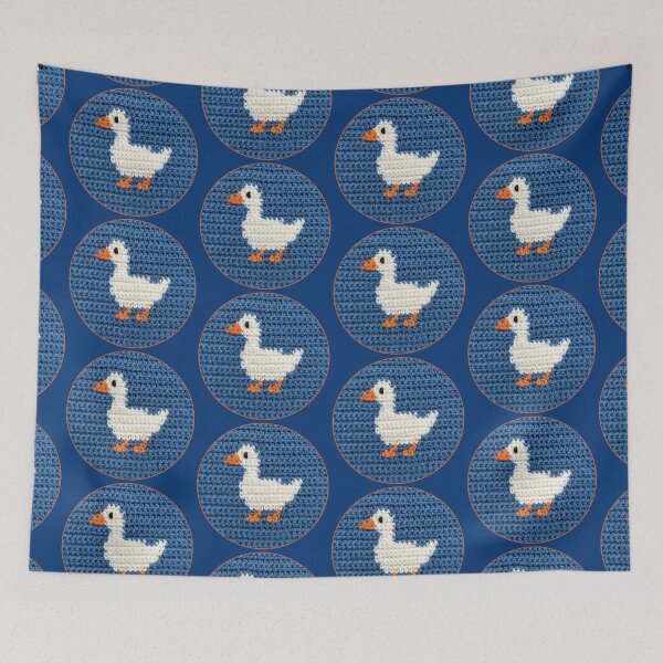 Item preview, Cute White Crochet Goose Blue designed and sold by TackyTime.