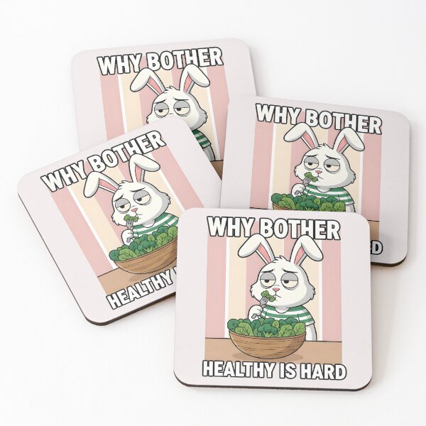 Item preview, Why Bother Healthy Is Hard - Rabbit Salad Art designed and sold by MANA-Goods.