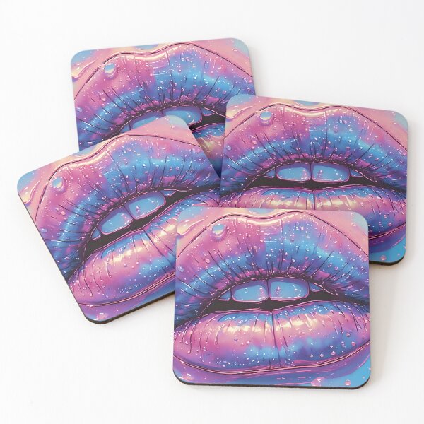 Item preview, Pastel Dripping Lips Glossy Water Aesthetic designed and sold by Neer arts.