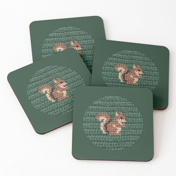 Item preview, Cute Brown Crochet Squirrel Green designed and sold by TackyTime.
