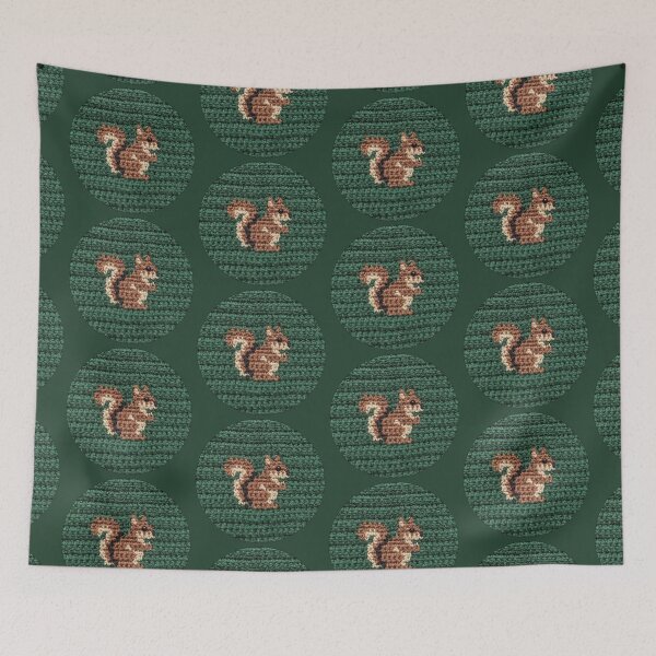 Item preview, Cute Brown Crochet Squirrel Green designed and sold by TackyTime.