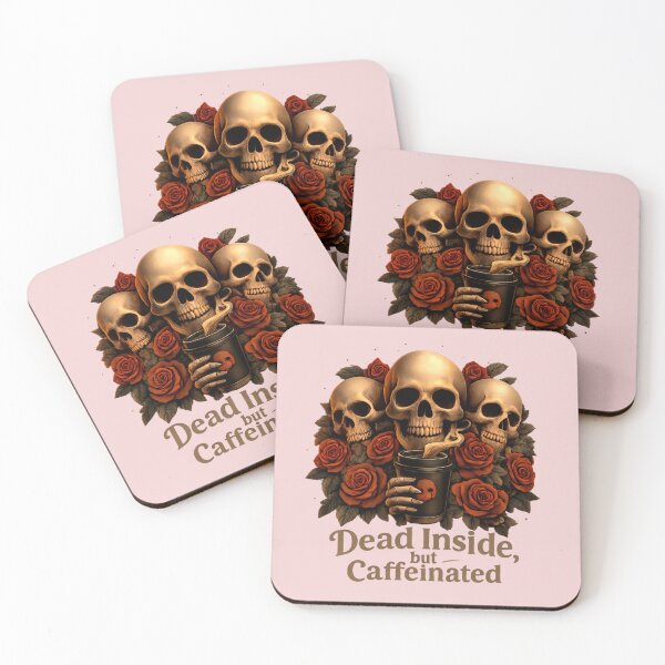 Item preview, Dead Inside but Caffeinated – Dark Coffee Skull Design designed and sold by ValeriValera.