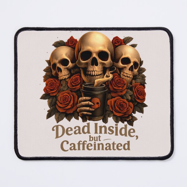 Item preview, Dead Inside but Caffeinated – Dark Coffee Skull Design designed and sold by ValeriValera.