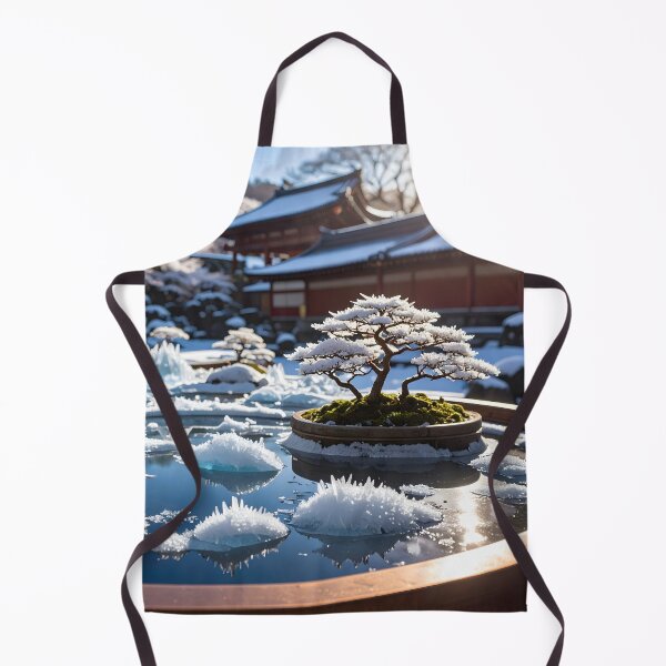 Item preview, Winter Zen Japanese Garden – Icy Landscape and Soothing Bonsai designed and sold by Schoenenwald - Illustrations Uniques et Originales.