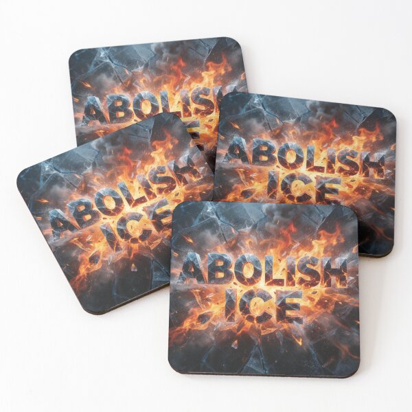 Item preview, Abolish ICE Fire and Shattered Ice Typography designed and sold by DGtaLrtcom.