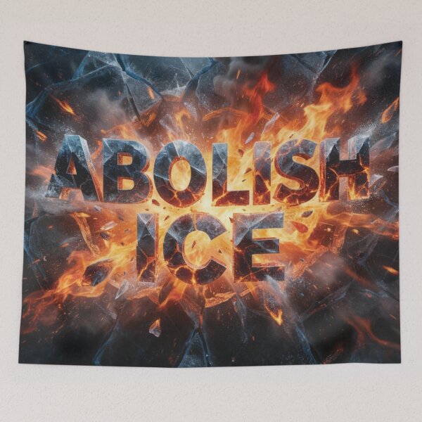 Item preview, Abolish ICE Fire and Shattered Ice Typography designed and sold by DGtaLrtcom.