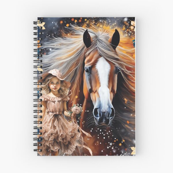 Item preview, A horse and a cute girl among flowers. designed and sold by MagelliShop.