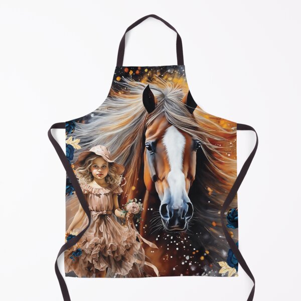 Item preview, A horse and a cute girl among flowers. designed and sold by MagelliShop.