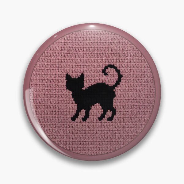 Item preview, Lavender Pink Crochet Black Cat Silhouette designed and sold by TackyTime.