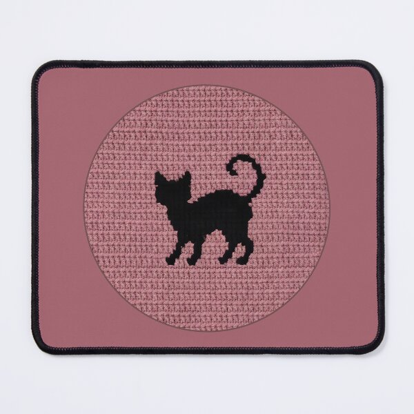 Item preview, Lavender Pink Crochet Black Cat Silhouette designed and sold by TackyTime.