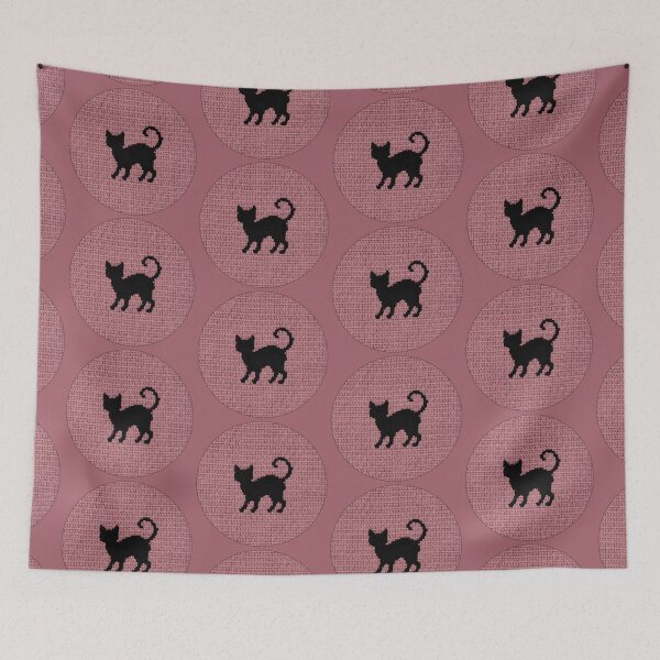 Item preview, Lavender Pink Crochet Black Cat Silhouette designed and sold by TackyTime.