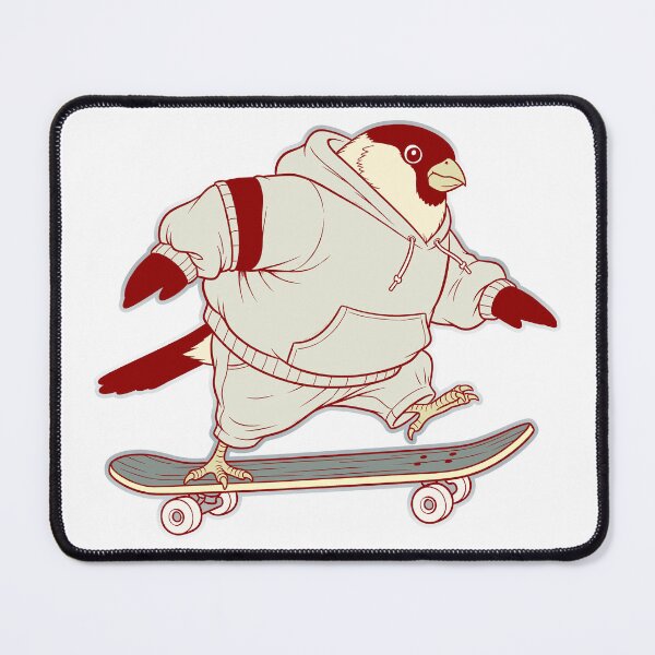 Item preview, Bullfinch on a skateboard designed and sold by krabbaraban.