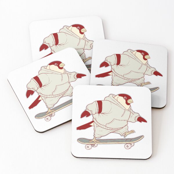 Item preview, Bullfinch on a skateboard designed and sold by krabbaraban.