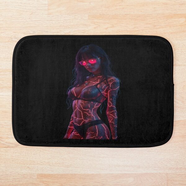 Item preview, Neon Lightning Cyberpunk Girl Lingerie Red Glow designed and sold by SEBRYS.