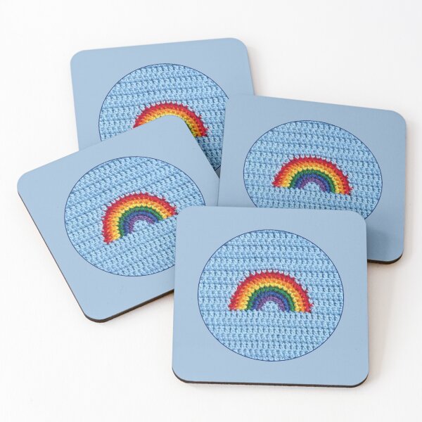 Item preview, Happy Blue Crochet Rainbow LGBTQ Gay Pride designed and sold by TackyTime.