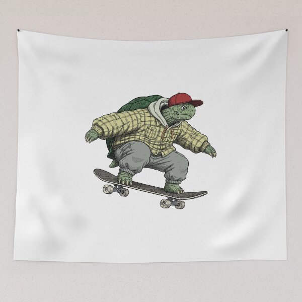 Item preview, Turtle on a skateboard designed and sold by krabbaraban.