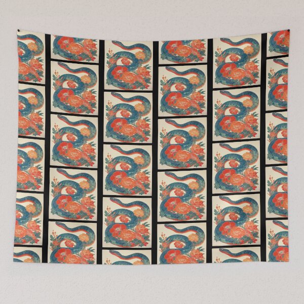 Item preview, Colorful snake with flowers designed and sold by MendaciousMina.