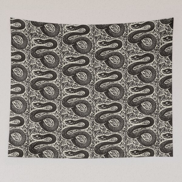 Item preview, Lino cut snake designed and sold by MendaciousMina.