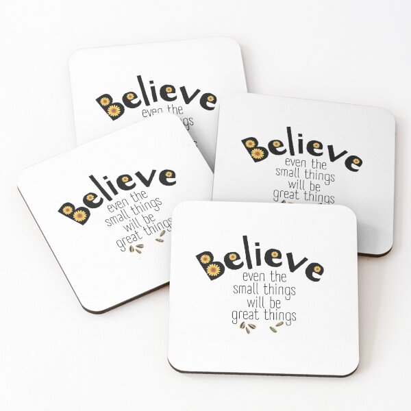 Item preview, Believe in Small Things Yellow Sunflower Positive Quote designed and sold by SunandShade.