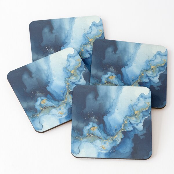 Item preview, Blue Water & Gold Veins designed and sold by Harmonic_Layers.