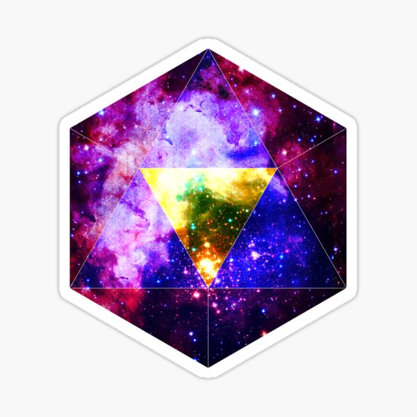 Purple Icosahedron Symbol in Space [Light Version] Sticker