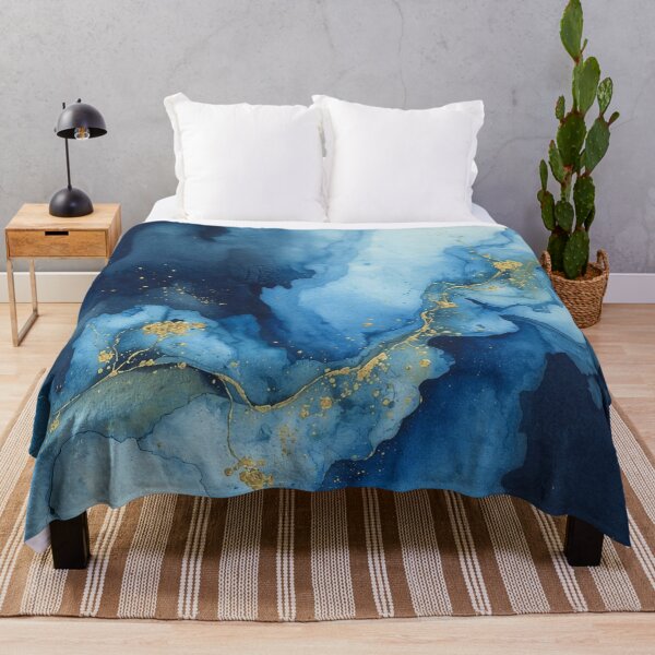 Item preview, Blue Water & Gold Veins designed and sold by Harmonic_Layers.