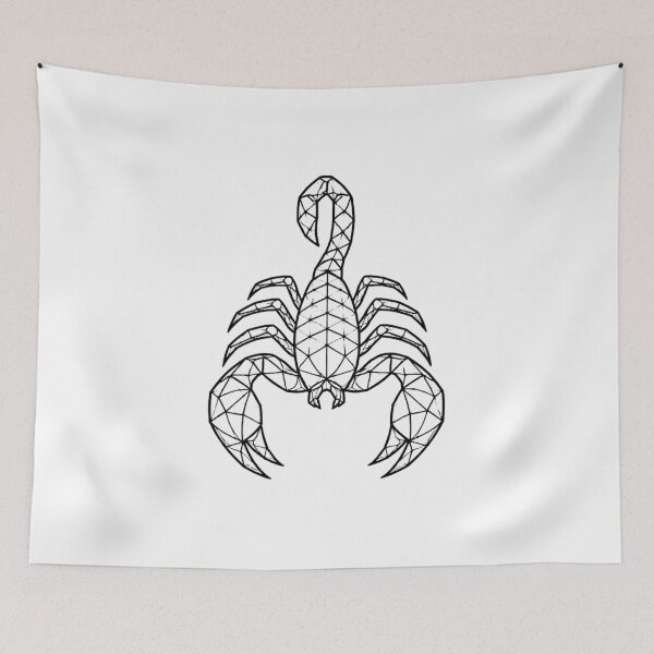 Item preview, Geometric Scorpion – Dark Low-Poly Wireframe Art designed and sold by ExpertEsche.
