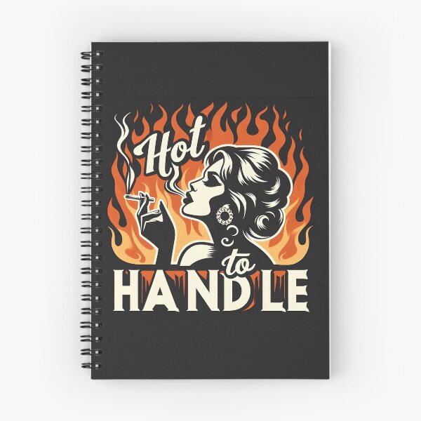 Item preview, Retro Pin-Up Girl Smoking with Flames - Hot to Handle Design. designed and sold by Spark2Seduction.