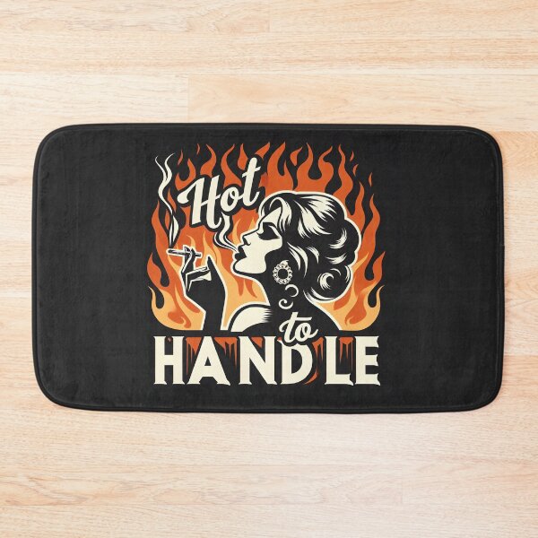 Item preview, Retro Pin-Up Girl Smoking with Flames - Hot to Handle Design. designed and sold by Spark2Seduction.