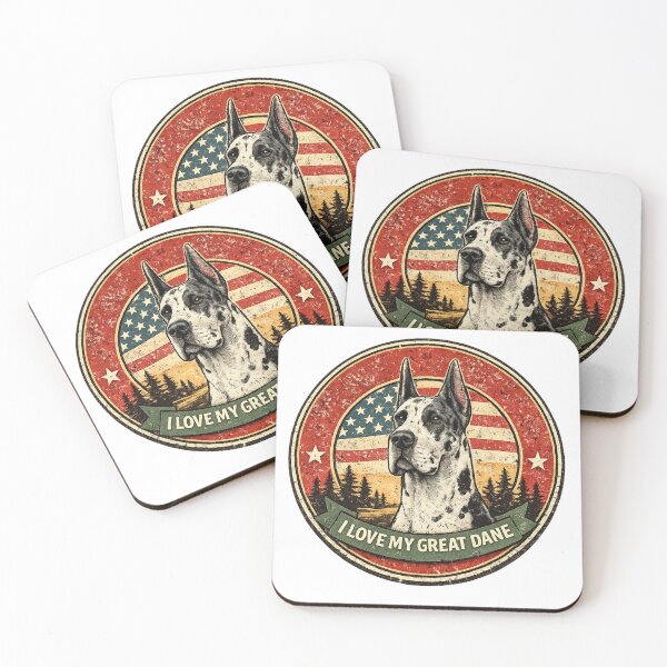 Item preview, I Love My Great Dane | Harlequin Great Dane  designed and sold by ParfaitPrints.